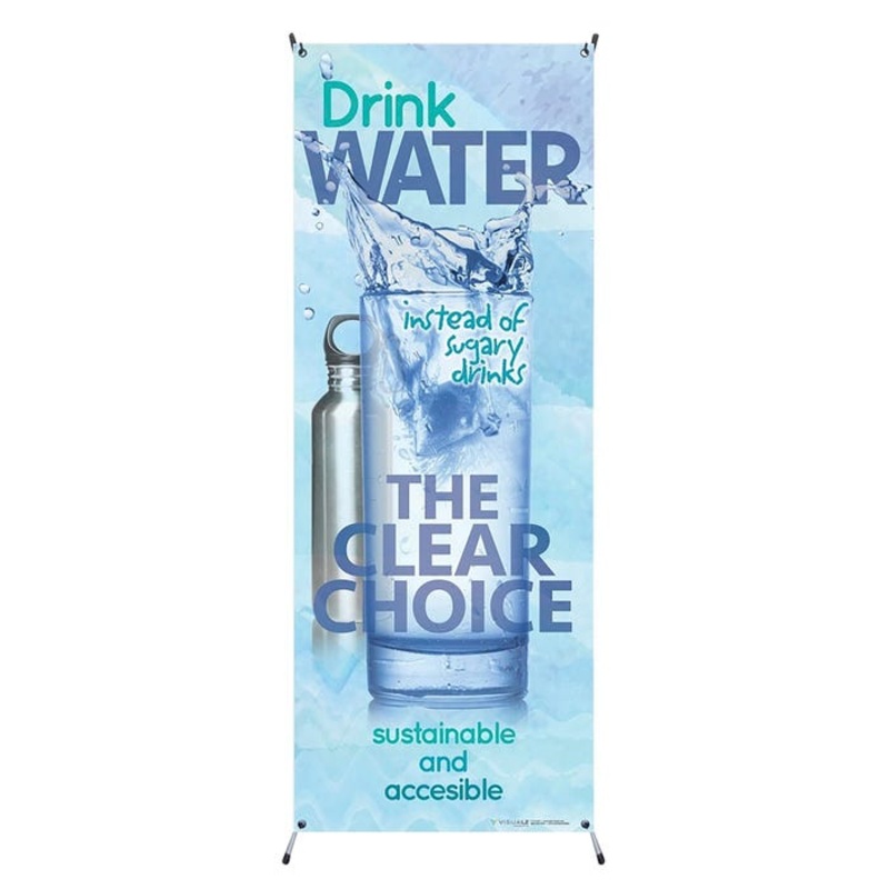 Visualz Drink Water Vinyl Banner With Stand