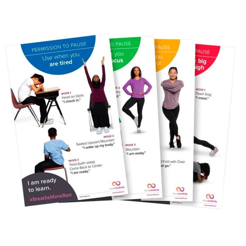 Visualz movemindfully Permission to Pause Youth Posters, Set of 4
