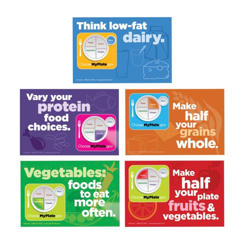 Visualz MyPlate Static Cling Set, 4 in L x 6 in W, Set of 10
