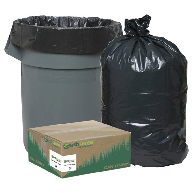 Webster Industries Heavy-Duty Recycled Can Liners, 7 to 10 Gallon, Black, Pack of 500