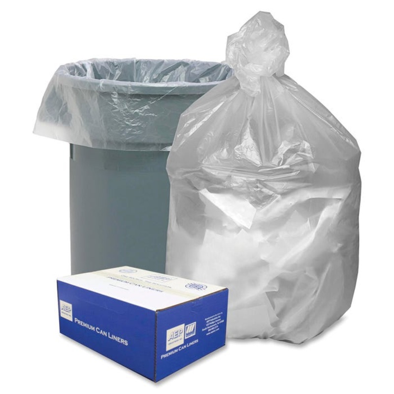 Webster Industries High Density Can Liners, Resin, Natural, Pack of 250