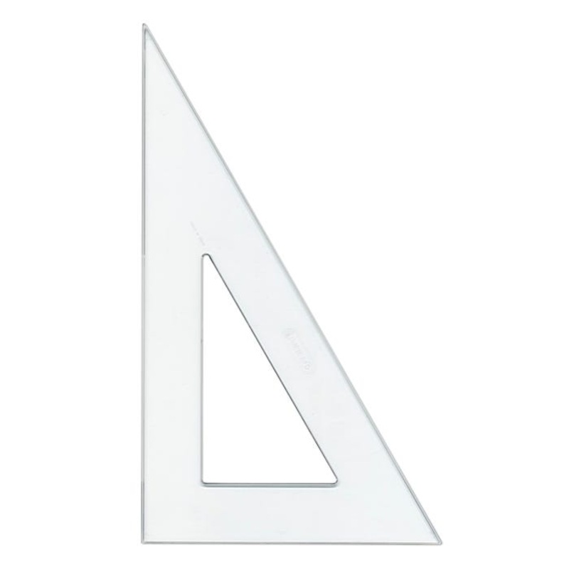 Westcott Student Polystyrene Triangle, 30 and 60 Degrees, 10 Inches, Clear