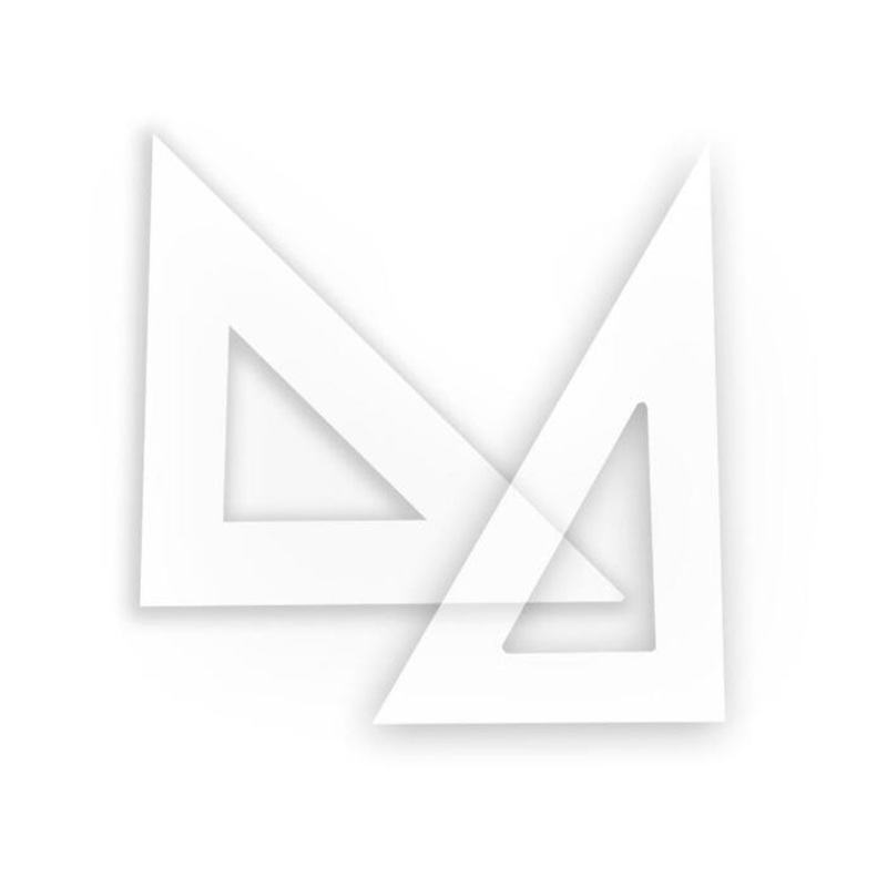 Westcott Student Polystyrene Triangle, 45 and 90 Degrees, 6 Inches, Clear