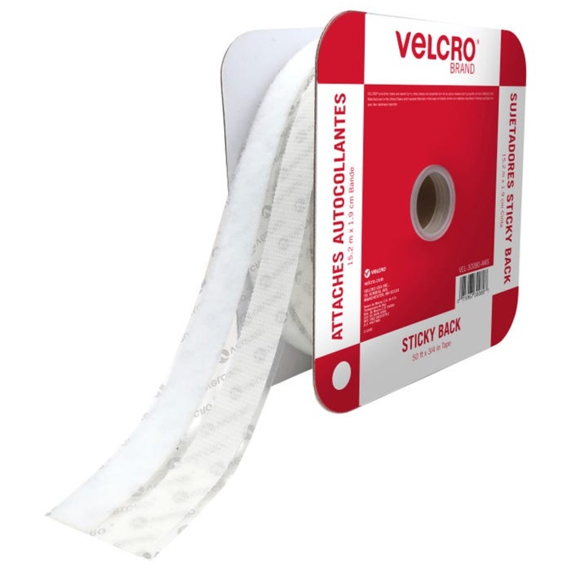 VELCRO Brand Sticky Back Tape, 3/4 Inch x 50 Feet, White