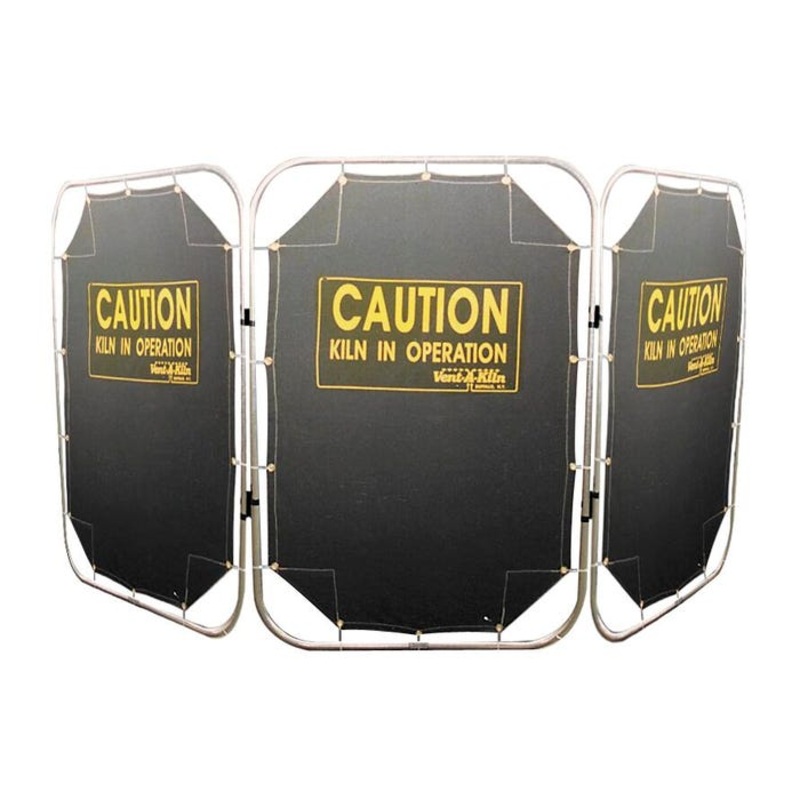 Vent a Kiln 3 Panel Safety Screen, Flame Retardant, 24 x 36 Inches, Pear Gray color.