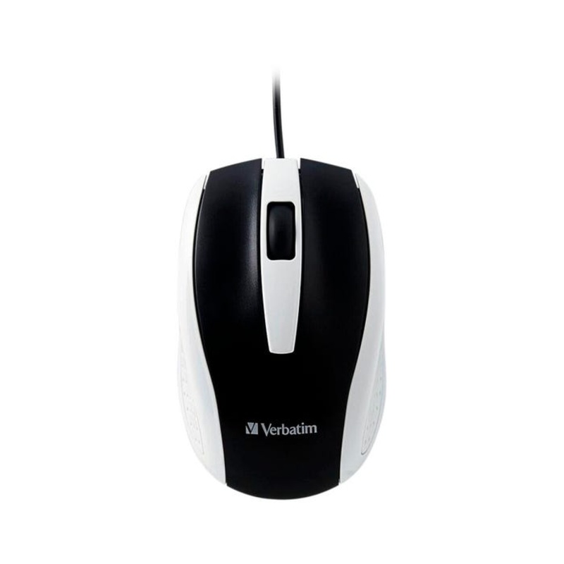 Verbatim Corded Notebook Optical Mouse, White