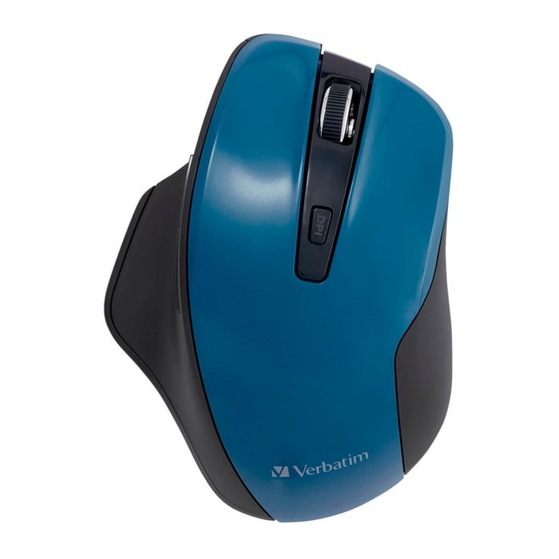 Verbatim Silent Ergonomic Wireless Blue LED Mouse, Dark Teal