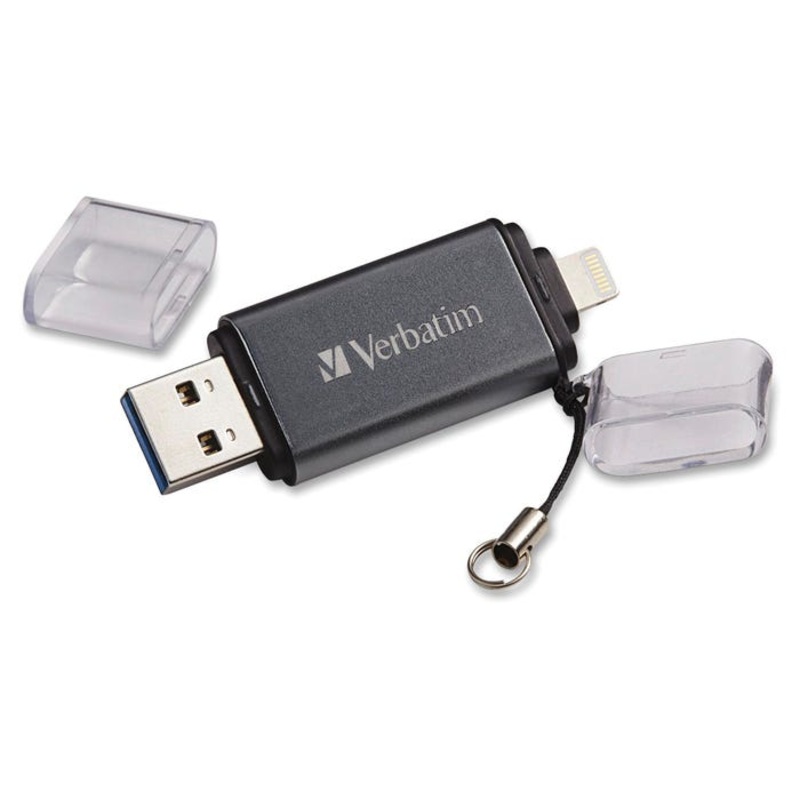 Verbatim Store 'N' Go Dual USB 3.0 Flash Drive for Apple Lightning Devices, 64 GB