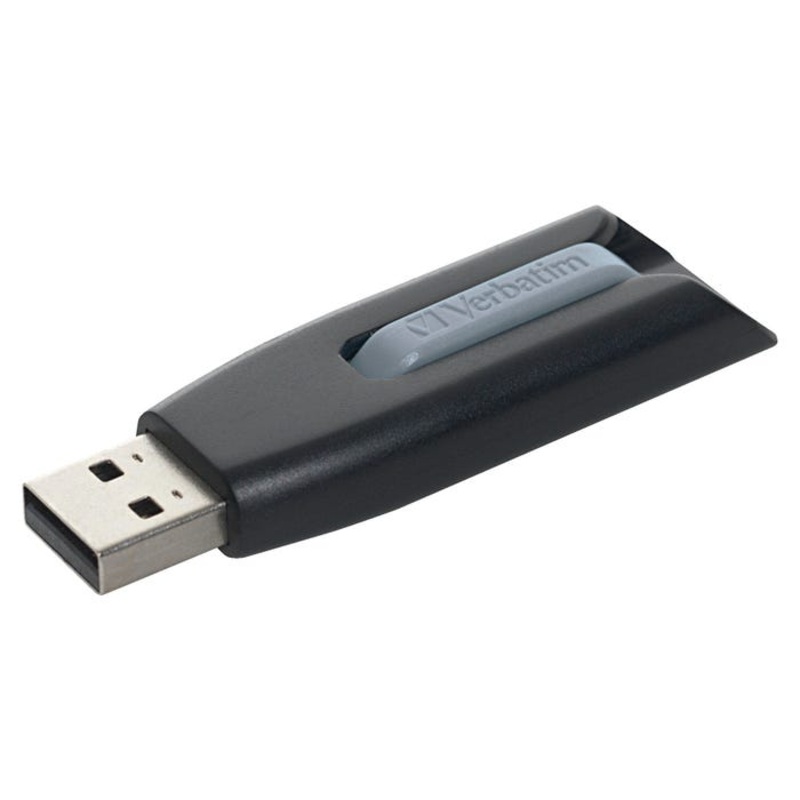 Verbatim Store 'N' Go V3 USB 3.0 Flash Drive, 32 GB, Black/Gray