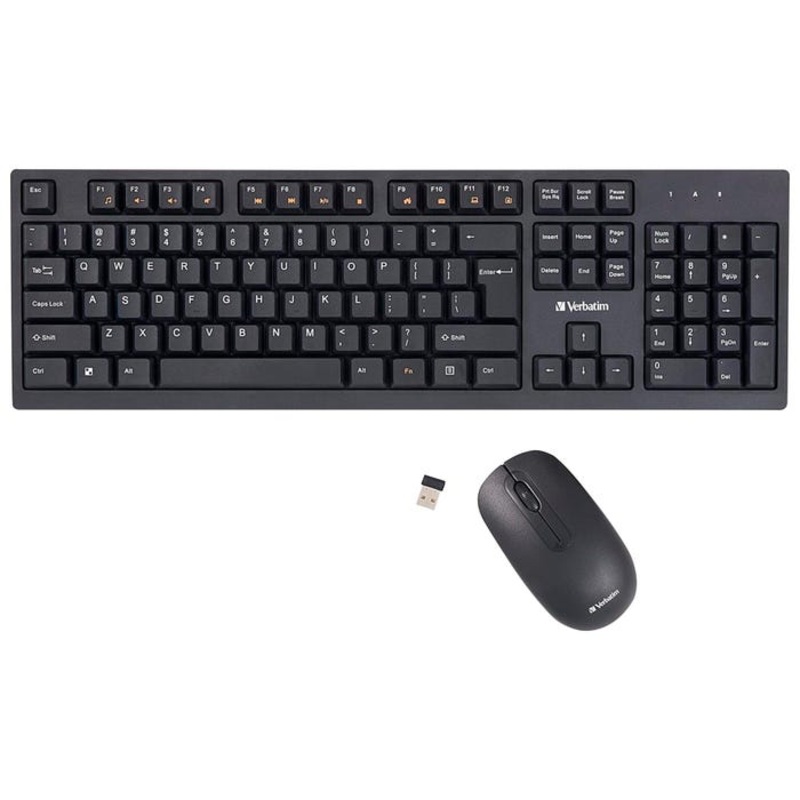 Verbatim Wireless Keyboard and Mouse, Black
