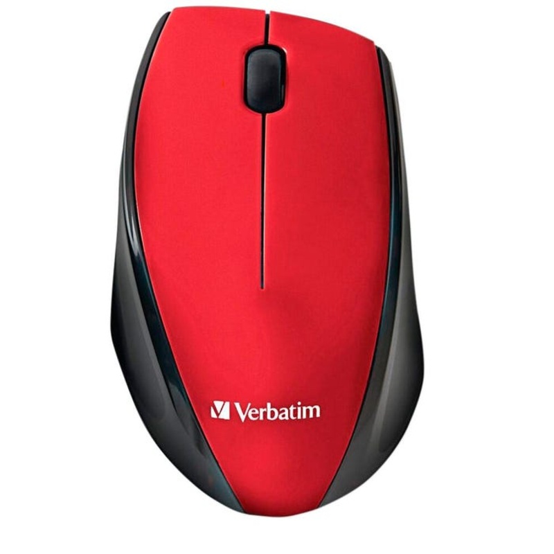 Verbatim Wireless Notebook Multi-Trac Blue LED Mouse, Red