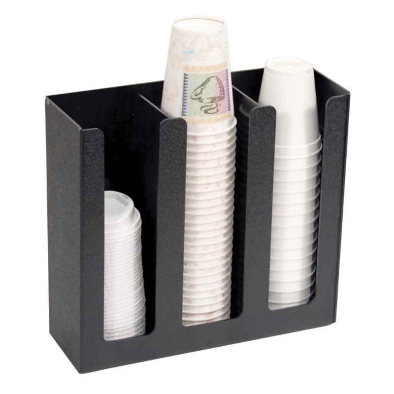 Vertiflex 3-High Columns Cup and Lid Holder, Black