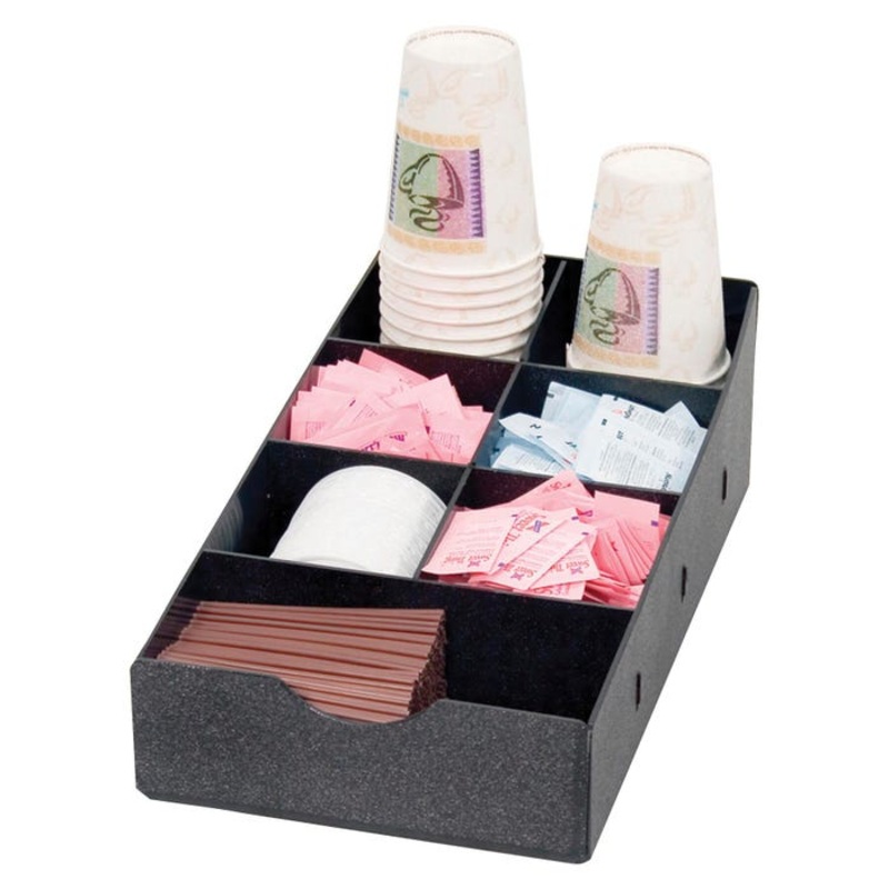 Vertiflex Commercial Grade Condiment Caddy, 7-Compartment, Black