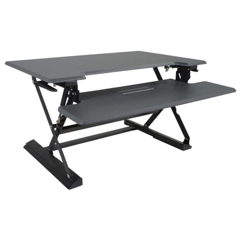Victor High Rise Height-Adjustable Standing Desk — Desk Riser, Adjustable, 31 x 23 x 21 Inches, Charcoal Gray/BK