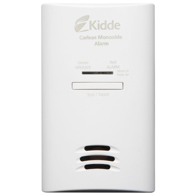 Kidde Fire Carbon Monoxide Alarm — AC/DC Plug-In Detector, White