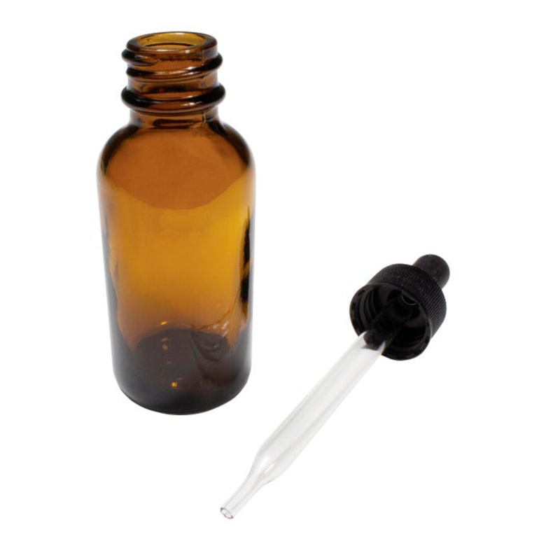 United Scientific Bottle With Dropper, Boston Round, Amber, 1 Ounce, Case of 288