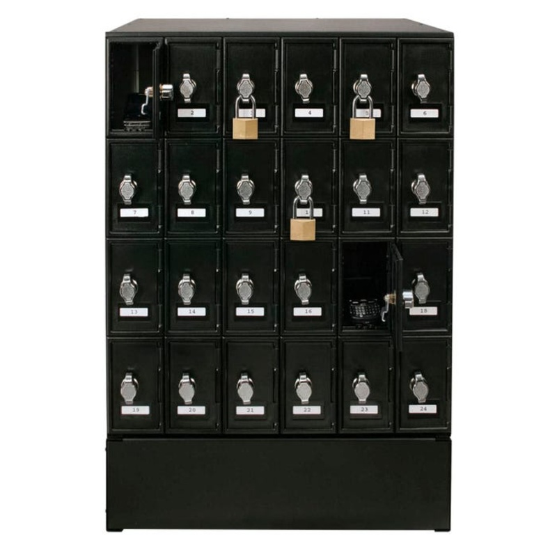 United Visual Products 24 A Size Door Hasp Lock Cell Phone Locker With Base