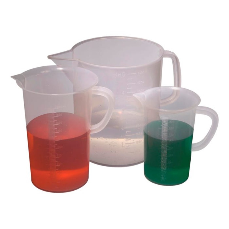 United Scientific Beakers with Handle, Tall Form, PP, 500 Milliliters
