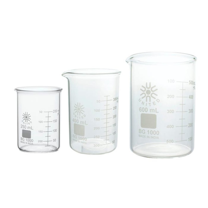 United Scientific Beaker Set of 3, Heavy-Duty