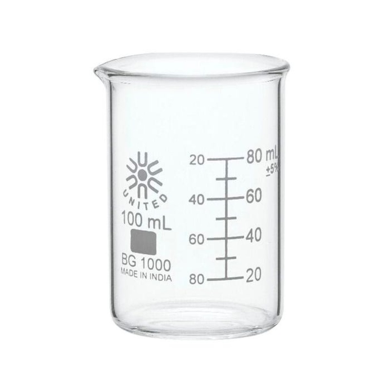 United Scientific Beakers, Low Form, Borosilicate Glass, 100ml