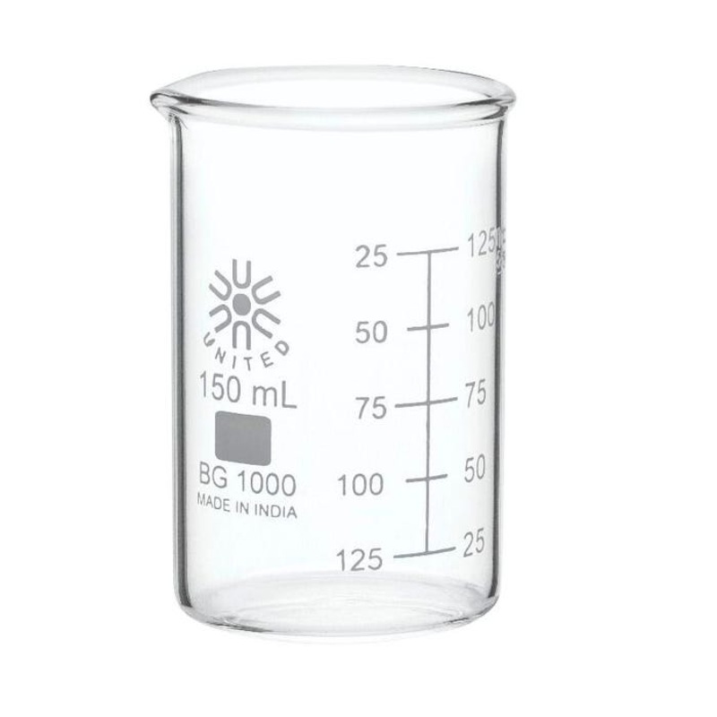 United Scientific Beakers, Low Form, Borosilicate Glass, 150ml