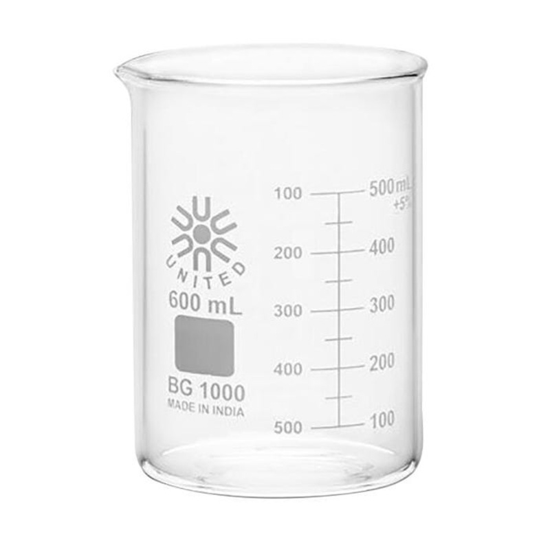United Scientific Beakers, Low Form, Borosilicate Glass, 600ml