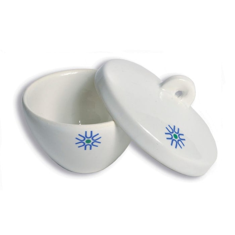 United Scientific Wide Form Crucible with Cover, 50 mL, Porcelain, Pack of 6
