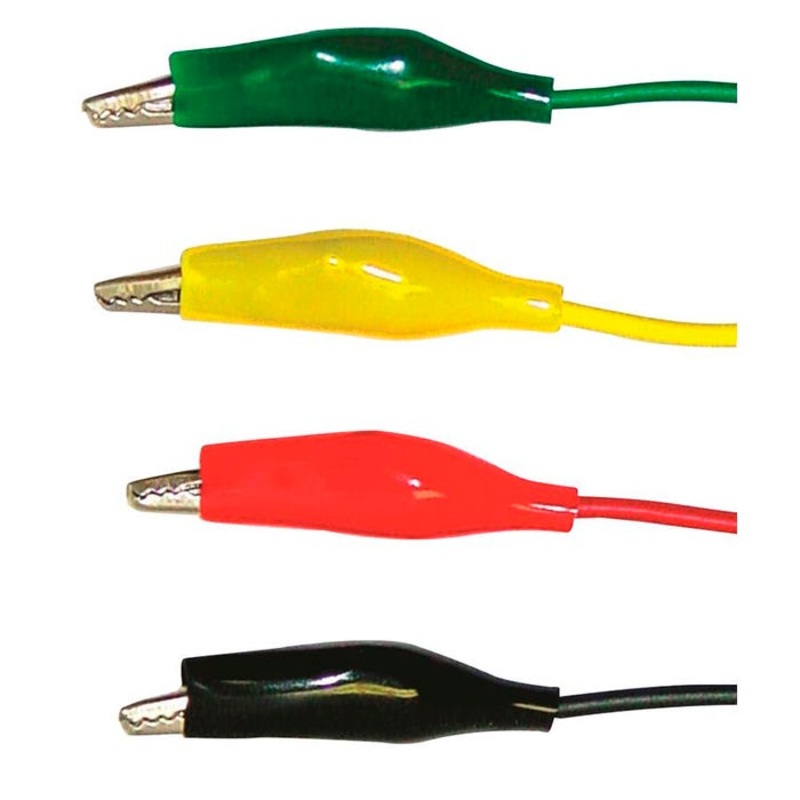 United Scientific Alligator Clip Leads, 12 Inches, Pack of 6