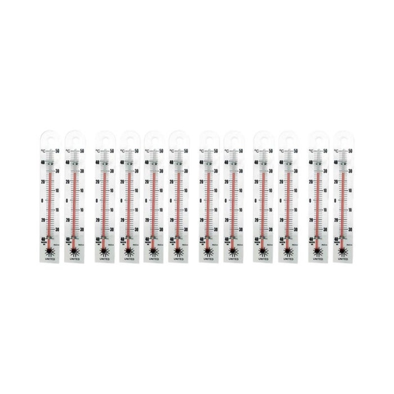 United Scientific Supplies Thermometer Plastic-Backed Set of 12