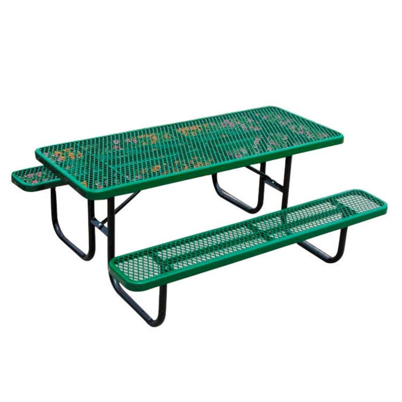 UltraSite Heavy Duty Portable Walk Through Picnic Table, Rectangle, Diamond Pattern