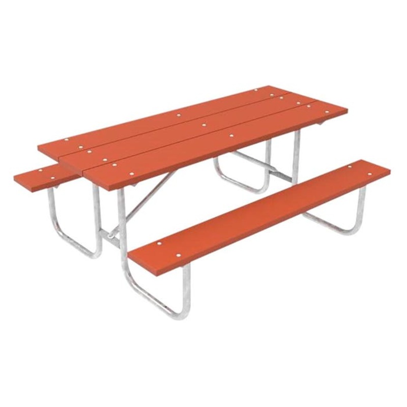 UltraSite Rectangle Natural Wood Heavy Duty Picnic Table, 72 x 60 x 30 Inches, Redwood