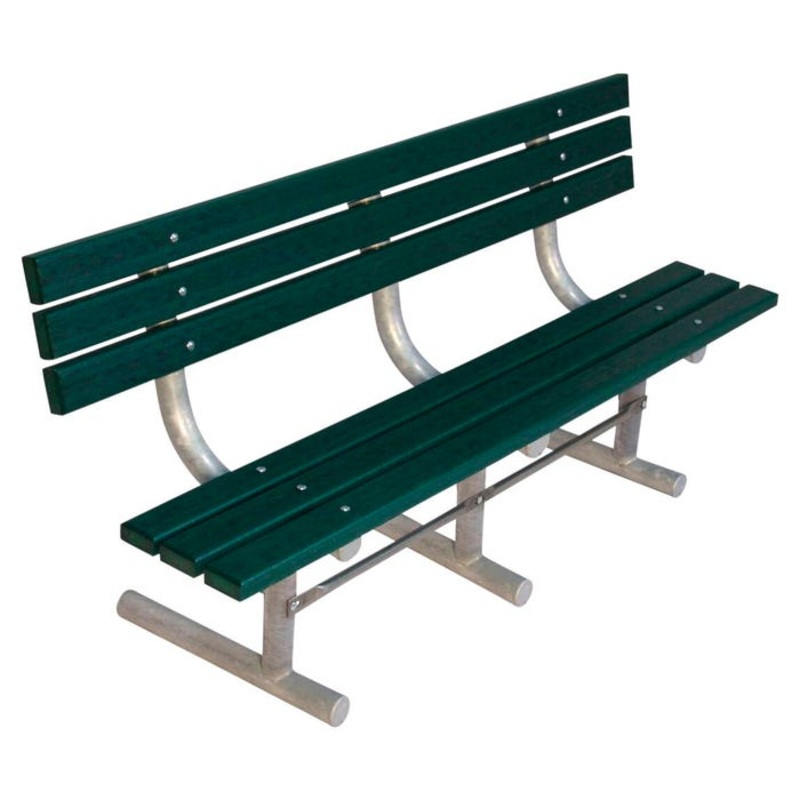 UltraSite Recycled Plastic Park Bench with Back