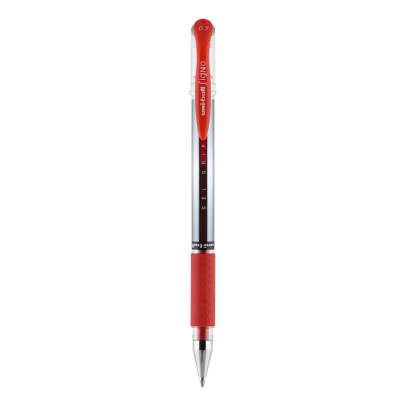 uniball Comfort Grip Stick Gel Pen, 0.7 mm Medium Tip, Red