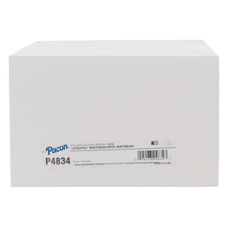Ucreate Mixed Media Paper, 6 x 9 Inches, Heavyweight, White, 500 Sheets