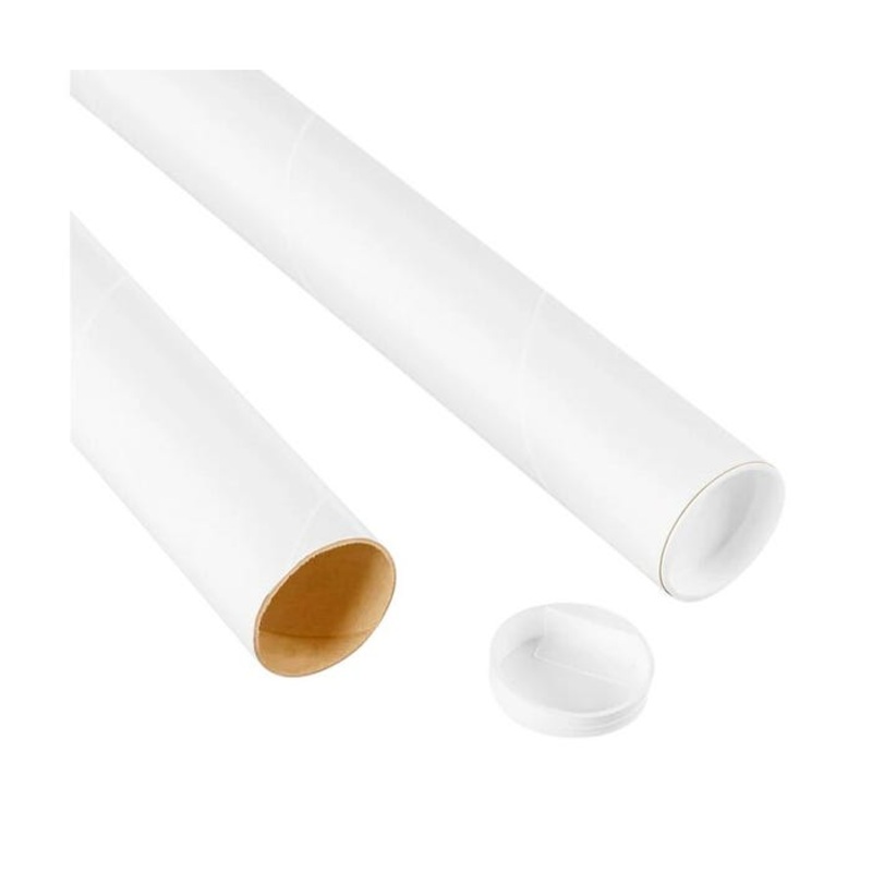 ULINE White Tubes with End Caps, 2 x 24 Inches