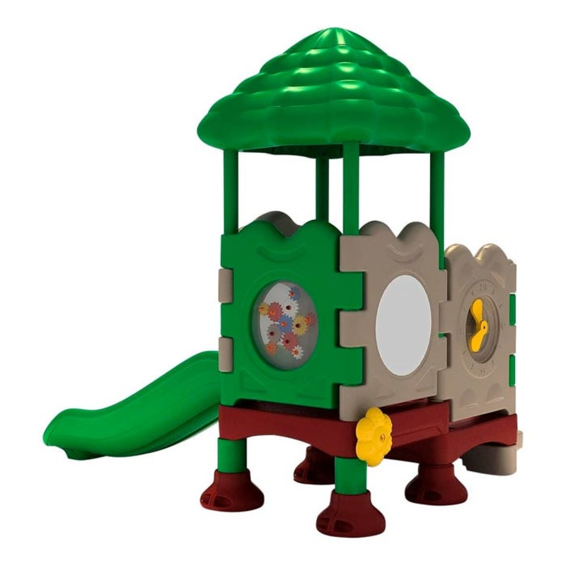 UltraPlay Discovery Center Seedling With Roof With Ground Spike Mounting Kit, Natural Theme