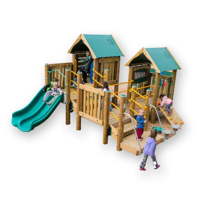 UltraPlay Hamlet Play Structure Turnkey Package, Natural Theme