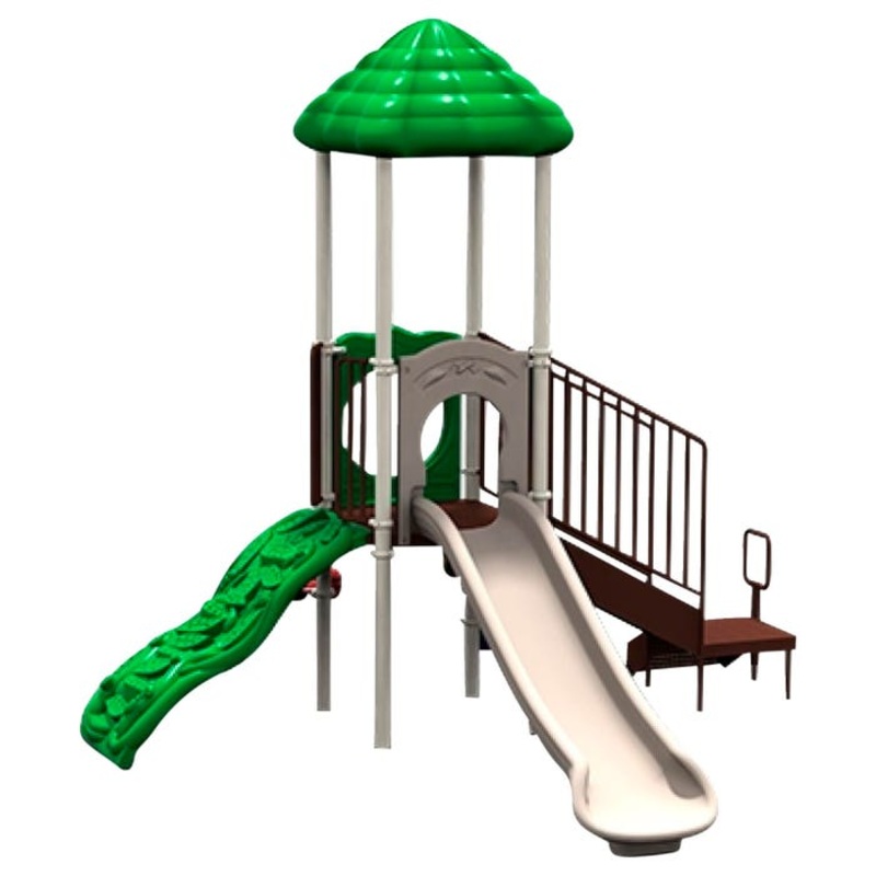 UltraPlay South Fork Play Structure With Ground Spike Mounting Kit, Natural Theme