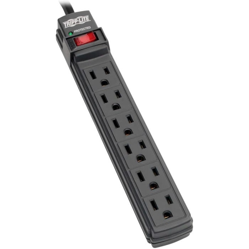 Tripp Lite 6-Outlet Surge Protector, 6 Foot Cord, 360 Joules, Black