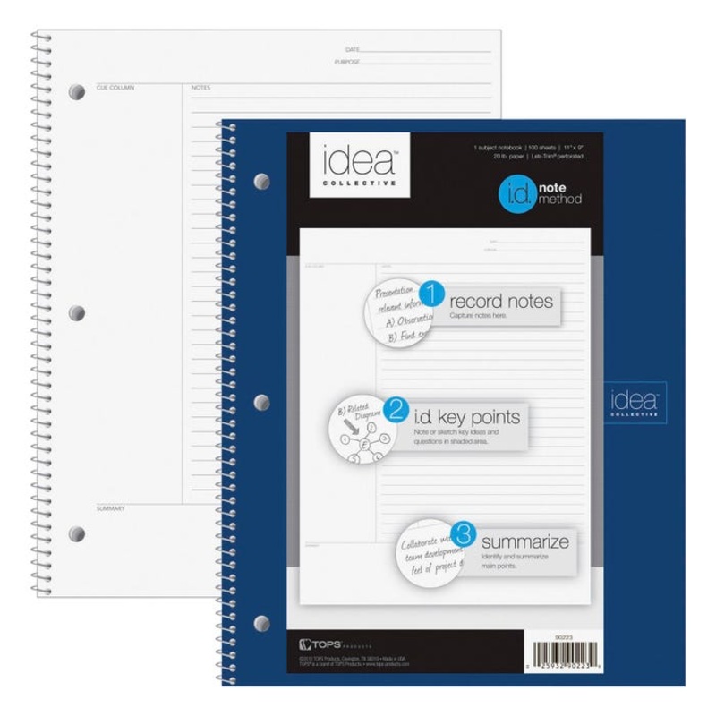 Oxford FocusNotes 1-Subject Notebook, 9 x 11 Inches, 100 Sheets