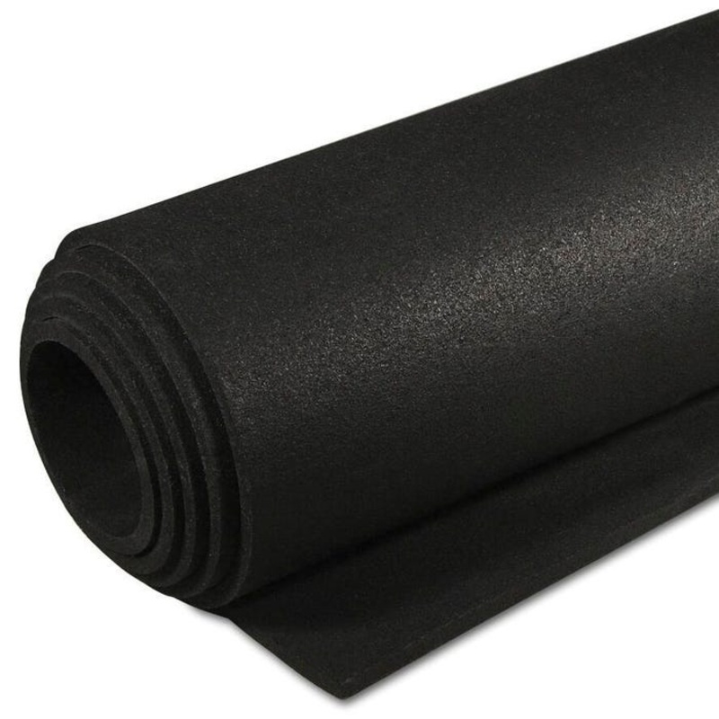 ProIMPACT Roll Flooring Mat, 4 x 25 Feet, 9 mm Thickness, Rubber, Black. Order in quantities of 2.