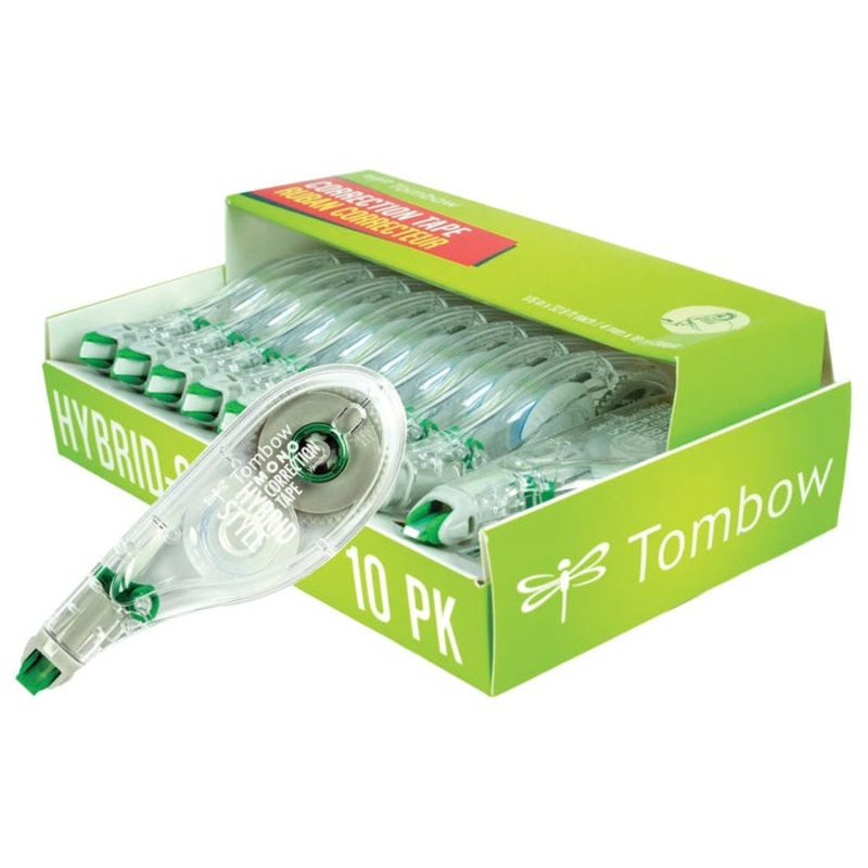 Tombow Mono Hybrid Style Correction Tape, White, Pack of 10
