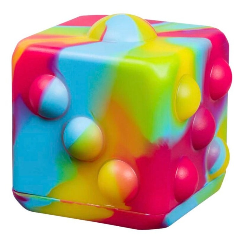 Toysmith Poppin' Dice, Rainbow, Set of 4
