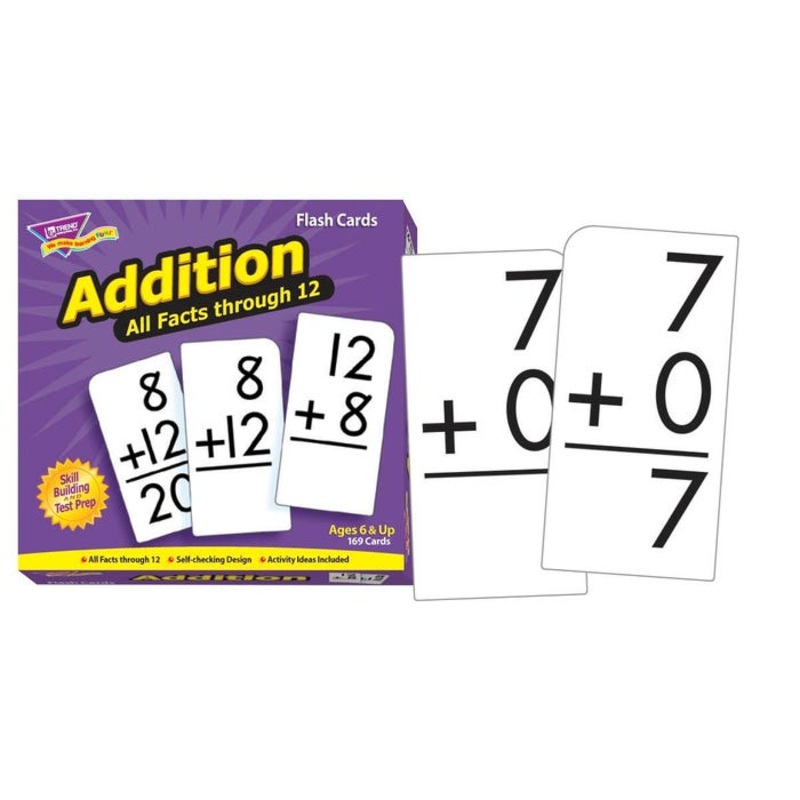 Trend Enterprises Addition All Facts Through 12 Flash Cards, Set of 169