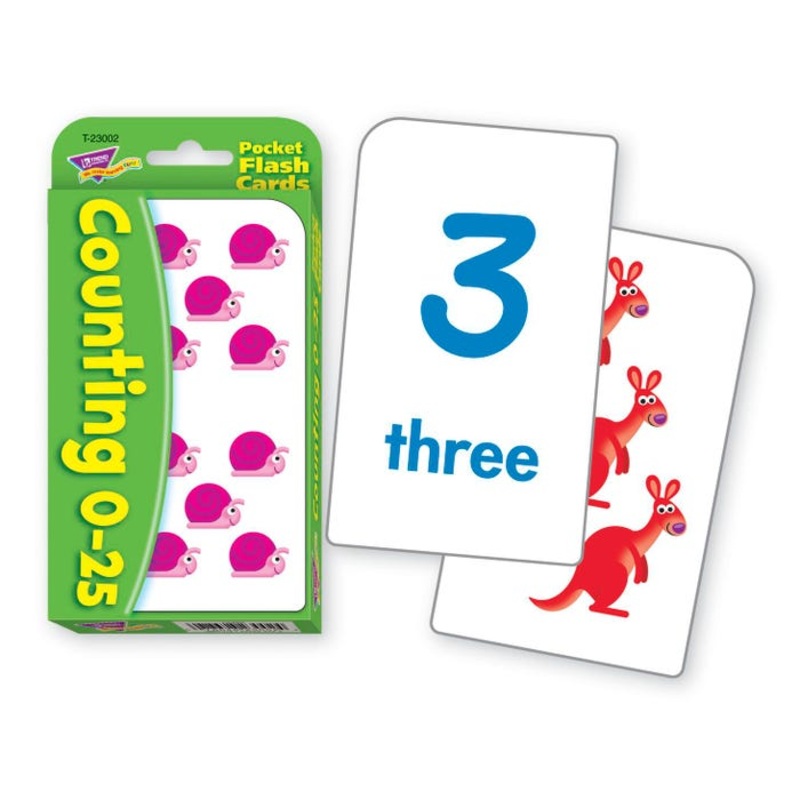 Trend Enterprises Counting 0 to 25 Flash Cards, Pack of 56