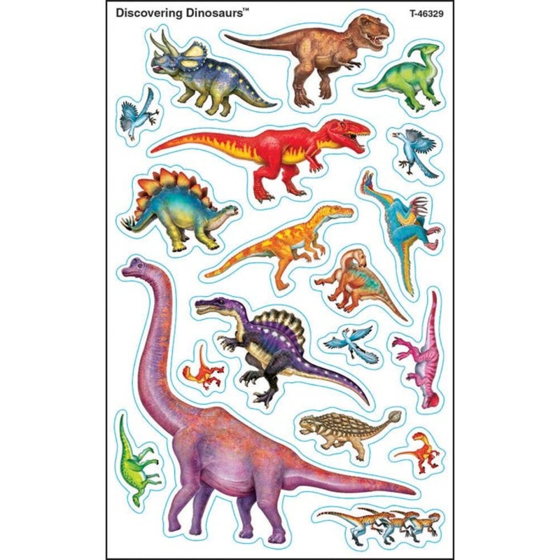 Trend Enterprises Discovering Dinosaurs Supershapes Stickers, Set of 152