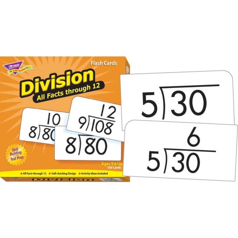 Trend Enterprises Division All Facts Through 12 Flash Cards, Set of 156