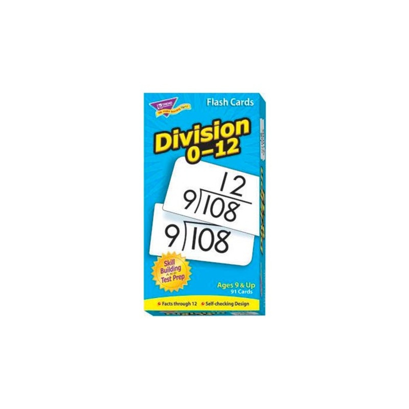 Trend Enterprises Division Math Flash Cards, Set of 91