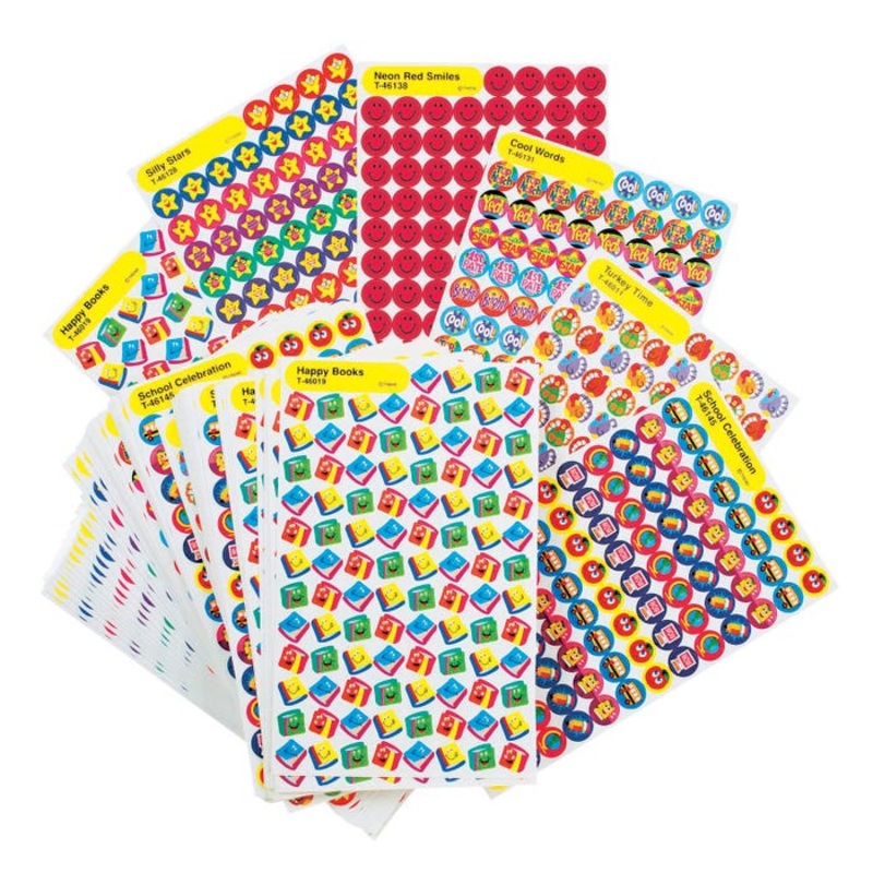 Trend Enterprises Positive Messages and Appealing Stickers, Variety Pack, Pack of 9000