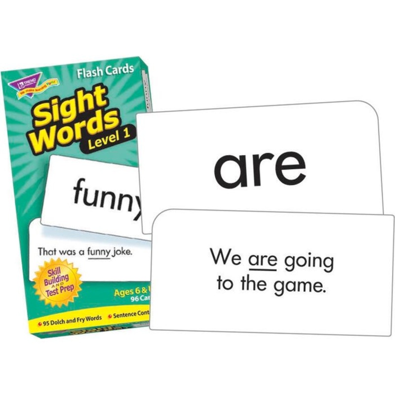Trend Enterprises Sight Words Level 1 Flash Cards, Set of 96
